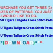 LSU Tigers Tailgate Cross Stitch Pattern***L@@K***Buyers Can Download Your Pattern As Soon As They Complete The Purchase