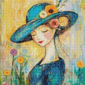 A Blue Hat Cross Stitch Pattern