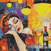 A Glass Of Wine Cross Stitch Pattern