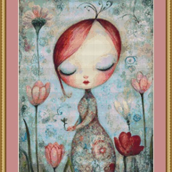 Among The Flowers Cross Stitch Pattern