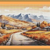 Autumn Road Cross Stitch Pattern