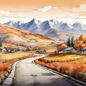 Autumn Road Cross Stitch Pattern