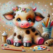 Baby Cow Cross Stitch Pattern