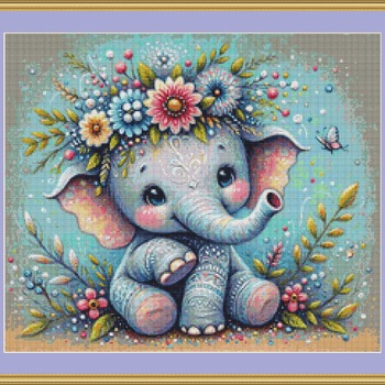 Baby Elephant Cross Stitch Pattern