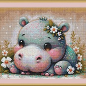 Baby Hippo Cross Stitch Pattern