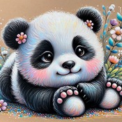 Baby Panda Cross Stitch Pattern