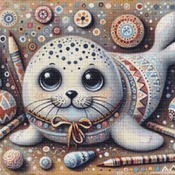 Baby Seal Cross Stitch Pattern