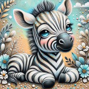 Baby Zebra Cross Stitch Pattern