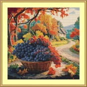 Basket Of Grapes Cross Stitch Pattern