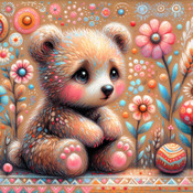 Bear Cub Cross Stitch Pattern