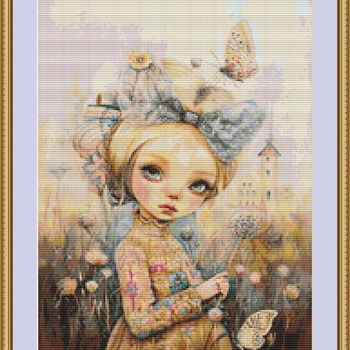 Beautiful Little Girl Cross Stitch Pattern