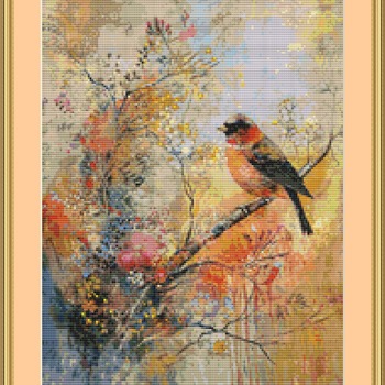 Bird Of A Branch Cross Stitch Pattern