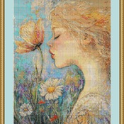 Blowing A Flower Cross Stitch Pattern