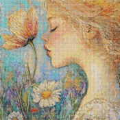 Blowing A Flower Cross Stitch Pattern