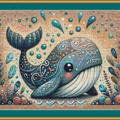 Blue Whale Cross Stitch Pattern