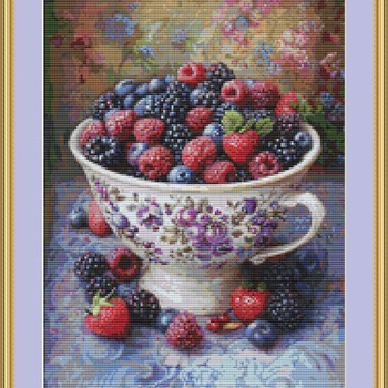 Bowl Of Berries Cross Stitch Pattern