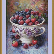 Bowl Of Berries Cross Stitch Pattern