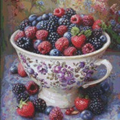 Bowl Of Berries Cross Stitch Pattern