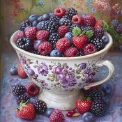 Bowl Of Berries Cross Stitch Pattern