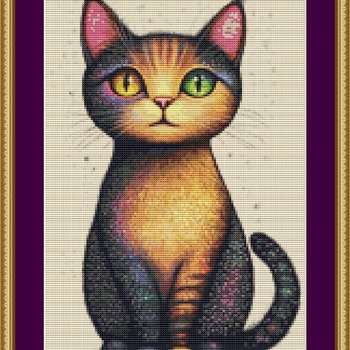 Bright Cat Cross Stitch Pattern