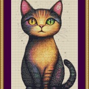 Bright Cat Cross Stitch Pattern