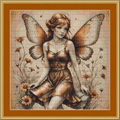 Bronze Fairy Cross Stitch Pattern