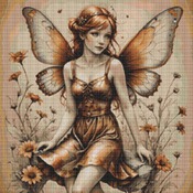 Bronze Fairy Cross Stitch Pattern