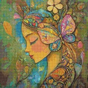 Butterfly Head Piece Cross Stitch Pattern