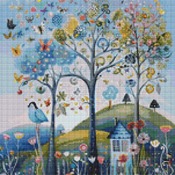 Butterfly Trees Cross Stitch Pattern