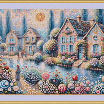 Charming Village Cross Stitch Pattern