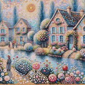 Charming Village Cross Stitch Pattern