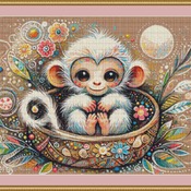 Cheeky Monkey Cross Stitch Pattern