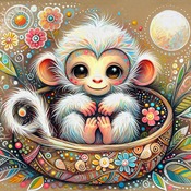 Cheeky Monkey Cross Stitch Pattern