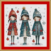 Christmas Girls Cross Stitch Pattern