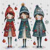 Christmas Girls Cross Stitch Pattern