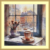 Coffee At The Window 1 Cross Stitch Pattern