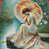 Contemplation By The Sea Cross Stitch Pattern