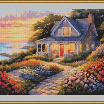 Cottage By The Sea Cross Stitch Pattern