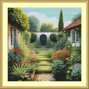 Courtyard Garden Cross Stitch Pattern