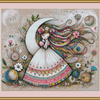 Crescent Moon Cross Stitch Pattern