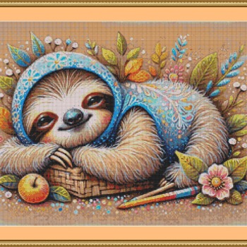 Cute Sloth Cross Stitch Pattern