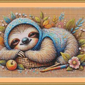 Cute Sloth Cross Stitch Pattern