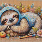 Cute Sloth Cross Stitch Pattern