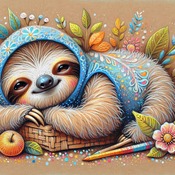 Cute Sloth Cross Stitch Pattern