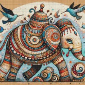 Decorated Elephant Cross Stitch Pattern