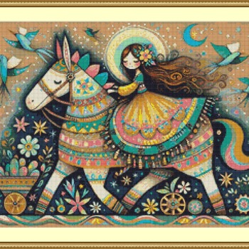 Decorated Horse Cross Stitch Pattern