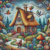 Decorated Village Cross Stitch Pattern