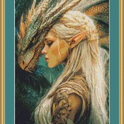 Dragon Woman Cross Stitch Pattern