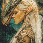 Dragon Woman Cross Stitch Pattern