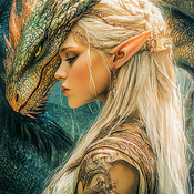 Dragon Woman Cross Stitch Pattern